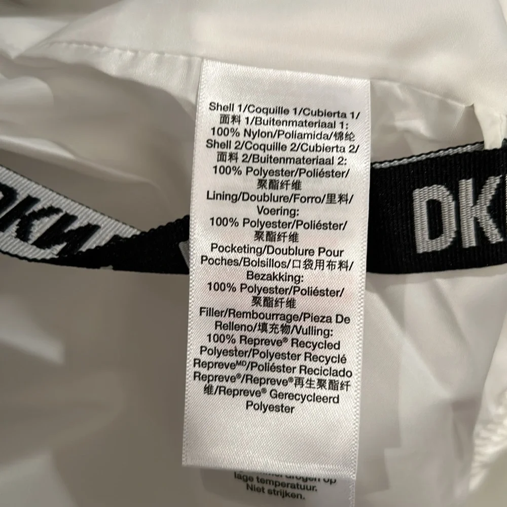 NWT DKNY Women's Sport Colorblock Logo Puffer W/Removeable Hood Down Alternative - Picture 9 of 13